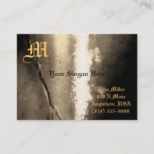 Monogram Gold  Metaal Visitekaartje (Voorkant)