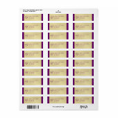 Monogram Gold Metal Plum Weddenschap Etiket (Full Sheet)
