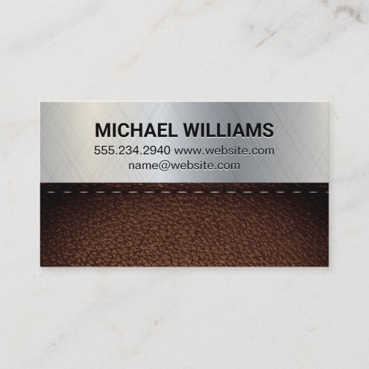 Monogram Gold Metallic | Leder Visitekaartje (Achterkant)