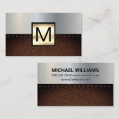 Monogram Gold Metallic | Leder Visitekaartje (Voorkant / Achterkant)