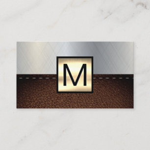 Monogram Gold Metallic   Leder Visitekaartje