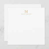Monogram Gold Minimalist Classic Formal Elegant Notitiekaartje (Voorkant / Achterkant)