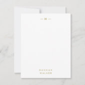 Monogram Gold | Modern minimalistische legante afb Notitiekaartje (Voorkant)