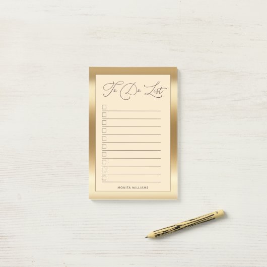 Monogram Gold Modern om lijst uit te voeren Post-it® Notes (Op bureau)