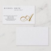 Monogram Gold Modern Simple Visitekaartje (Voorkant / Achterkant)