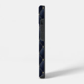 Monogram Gold Navy Pattern iPhone Hoesje (Linkerkant)