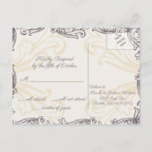 Monogram Gold Paarse  rsvp Briefkaart (Achterkant)
