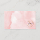 Monogram Gold Pink Waterverf Persoonlijk Visitekaartje (Voorkant)