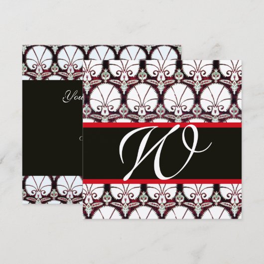 MONOGRAM Gold RODE DAMASKCARNATIES Kaart (Voorkant / Achterkant)