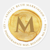 Monogram Gold Seal Return Address Sticker (Voorkant)