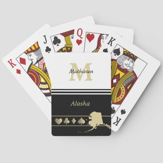 Monogram Gold Silhouette Alaska Pokerkaarten (Achterkant)