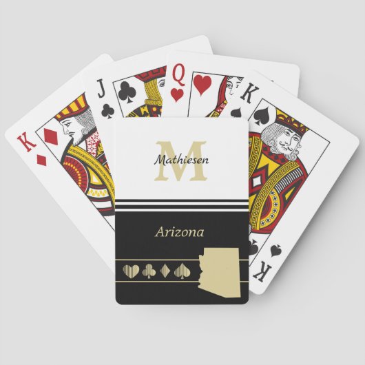 Monogram Gold Silhouette Arizona Pokerkaarten (Achterkant)