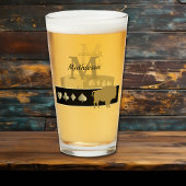 Monogram Gold Silhouette Bison Glas