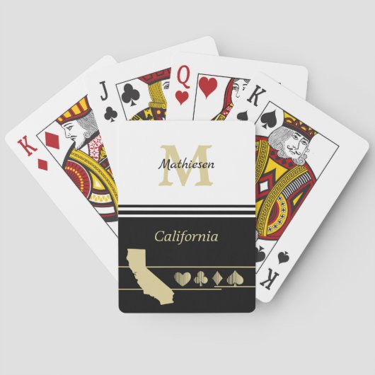 Monogram Gold Silhouette California Pokerkaarten (Achterkant)