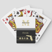 Monogram Gold Silhouette Florida Pokerkaarten (Achterkant)