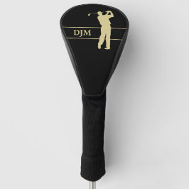 Monogram Gold Silhouette Golfer Golfheadcover