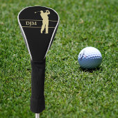 Monogram Gold Silhouette Golfer Golfheadcover