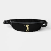 Monogram Gold Silhouette Golfer Heuptasje (Voorkant)