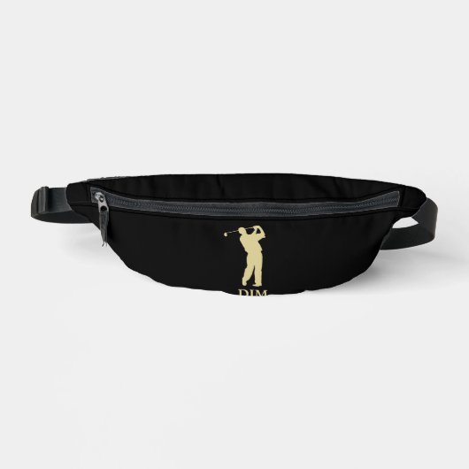 Monogram Gold Silhouette Golfer Heuptasje (Voorkant)