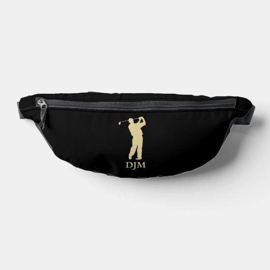 Monogram Gold Silhouette Golfer Heuptasje (Liggend)