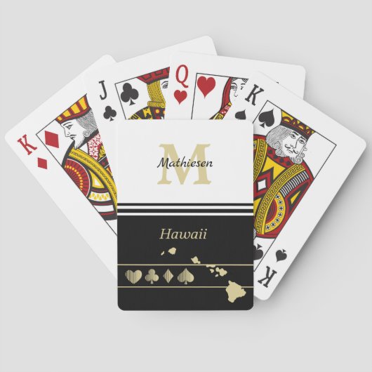 Monogram Gold Silhouette Hawaii Pokerkaarten (Achterkant)