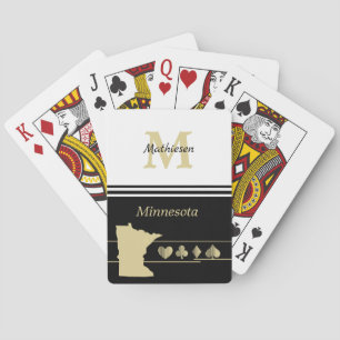 Monogram Gold Silhouette Minnesota Pokerkaarten