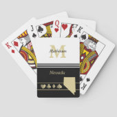 Monogram Gold Silhouette Nevada Pokerkaarten (Achterkant)