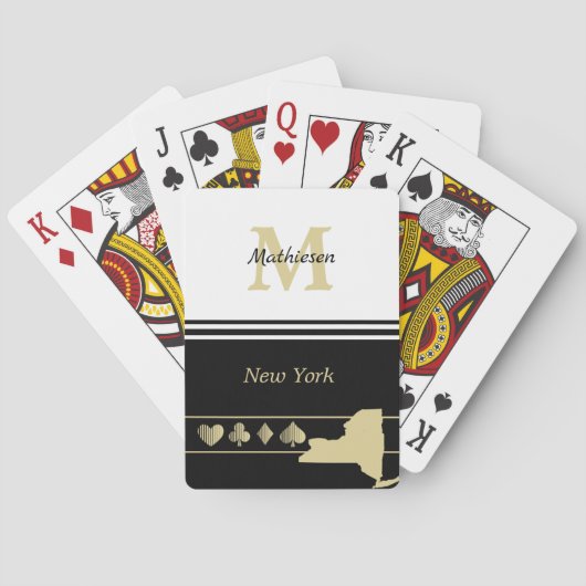 Monogram Gold Silhouette New York Pokerkaarten (Achterkant)