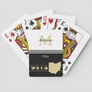 Monogram Gold Silhouette Ohio Pokerkaarten