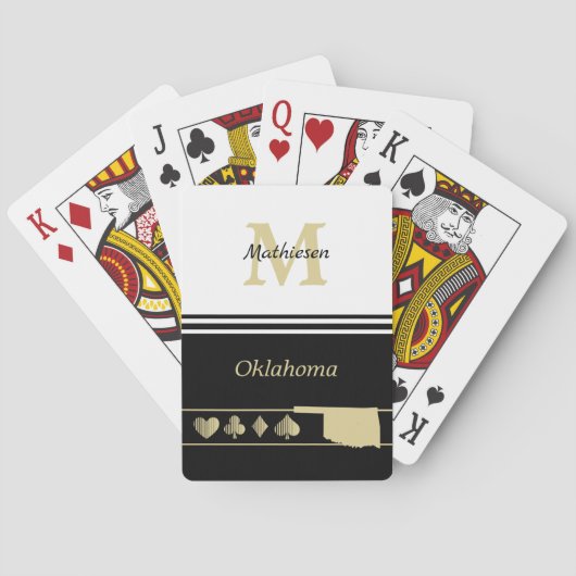 Monogram Gold Silhouette Oklahoma Pokerkaarten (Achterkant)