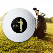 Monogram Gold Silhouette Old Time Golfer Golfballen