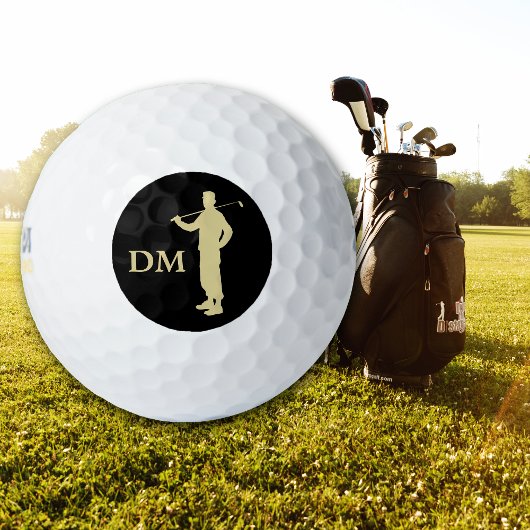 Monogram Gold Silhouette Old Time Golfer Golfballen