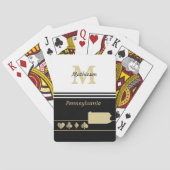 Monogram Gold Silhouette Pennsylvania Pokerkaarten (Achterkant)