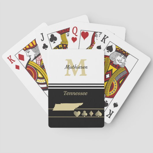 Monogram Gold Silhouette Tennessee Pokerkaarten (Achterkant)