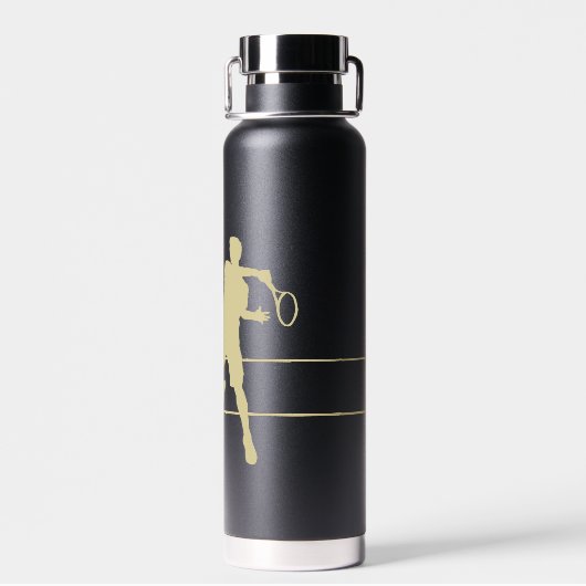 Monogram Gold Silhouette Tennis Player Waterfles (Achterkant)