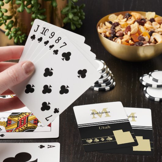 Monogram Gold Silhouette Utah Pokerkaarten (Insitu)