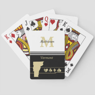 Monogram Gold Silhouette Vermont Pokerkaarten