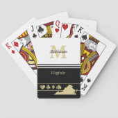 Monogram Gold Silhouette Virginia Pokerkaarten (Achterkant)