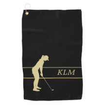 Monogram Gold Silhouette Woman Golfer
