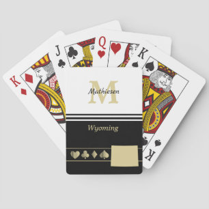 Monogram Gold Silhouette Wyoming Pokerkaarten