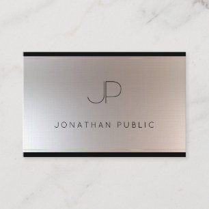Monogram Gold Silver Elegant Moderne Sjabloon Luxe Visitekaartje