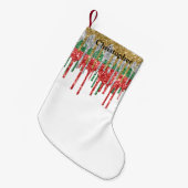 Monogram Gold Silver Red Green Glitter Drivers Kleine Kerstsok (Voorkant (Hangend))