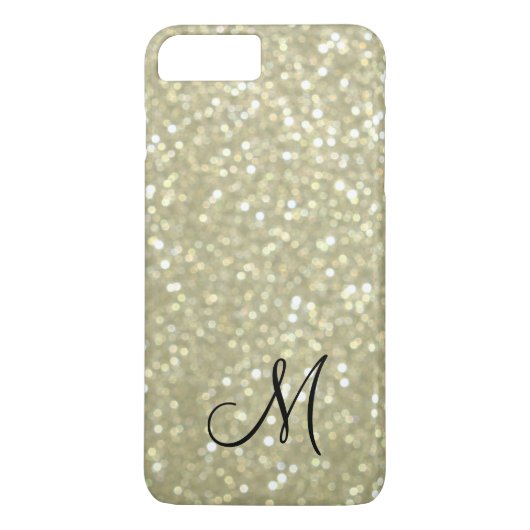 Monogram Gold Sparkle iPhone 7 Plus Hoesje (Achterkant)