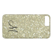 Monogram Gold Sparkle iPhone 7 Plus Hoesje (Achterkant (Horizontaal))
