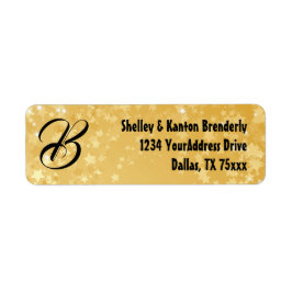 Monogram Gold Stars Label
