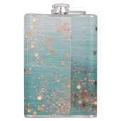 Monogram Gold Stars op Blauwgroen Heupfles (Achterkant)