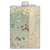 Monogram Gold Stars op Zee Green Flask Heupfles (Achterkant)