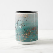Monogram Gold Stars over Blauwgroen koffie-Mok Mok (Midden)