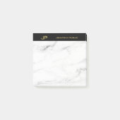 Monogram Gold Text White Marble Elegant Sjabloon Post-it® Notes (Voorkant)