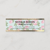 Monogram Gold Trim | Rozen en Polka Dots Mini Visitekaartje (Achterkant)